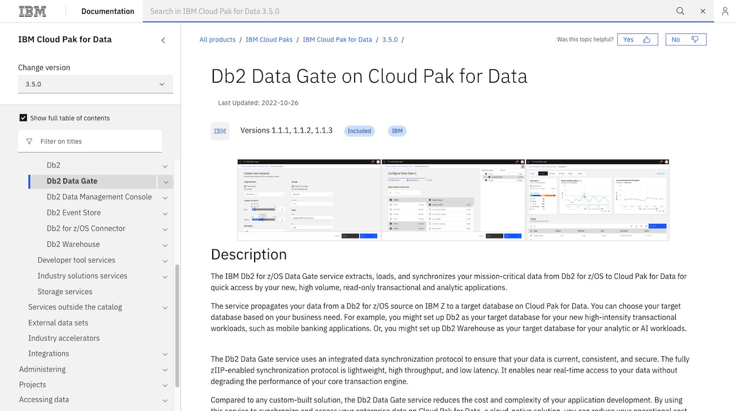 Db2 Data Gate documentation home page